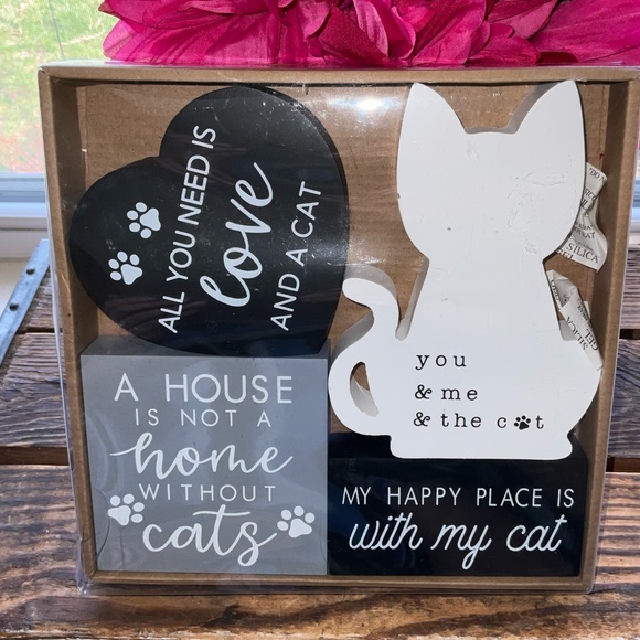 Source Unknown Other - Set Of Four Cat Decor Signs New